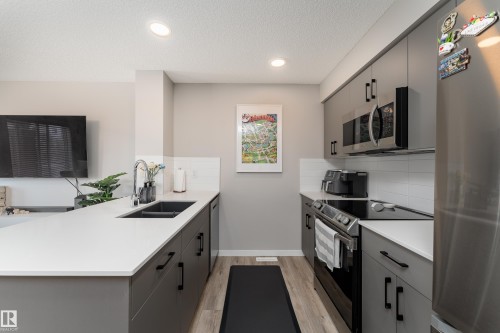 #61A 1530 Tamarack Bv Nw, Edmonton, AB - Indoor Photo Showing Kitchen With Double Sink