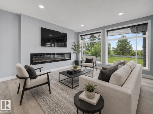 1463 Howes Crescent Sw, Edmonton, AB - Indoor Photo Showing Living Room With Fireplace