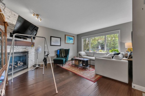 11929 63 Street Nw, Edmonton, AB - Indoor Photo Showing Living Room With Fireplace