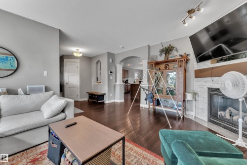 11929 63 Street Nw, Edmonton, AB - Indoor Photo Showing Living Room With Fireplace