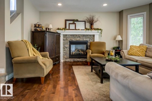 11522 93 Street Nw, Edmonton, AB - Indoor Photo Showing Living Room With Fireplace