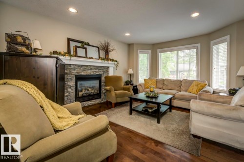 11522 93 Street Nw, Edmonton, AB - Indoor Photo Showing Living Room With Fireplace