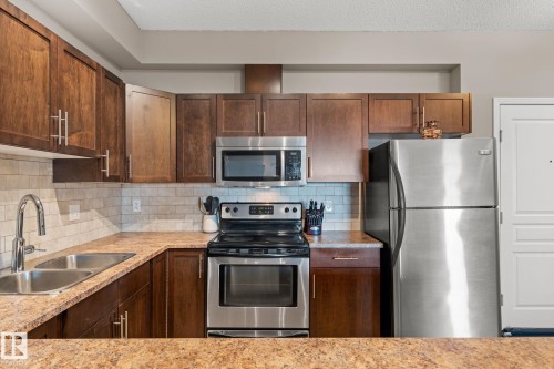 #419 2035 Grantham Co Nw, Edmonton, AB - Indoor Photo Showing Kitchen With Stainless Steel Kitchen With Double Sink