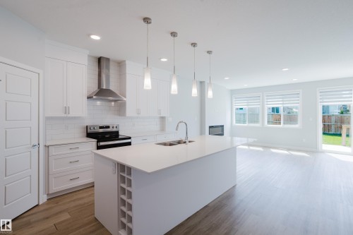 3883 Chrustawka Place Sw, Edmonton, AB - Indoor Photo Showing Kitchen With Double Sink With Upgraded Kitchen