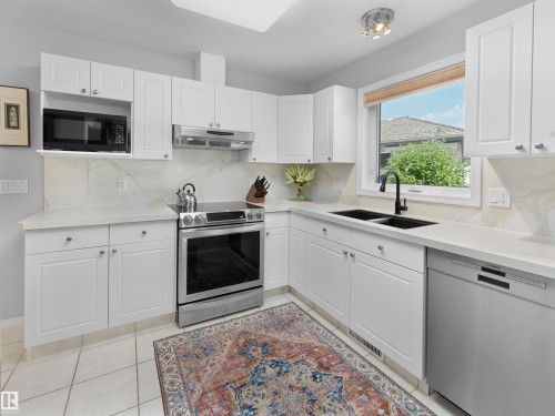 #124 215 Blackburn Dr E Sw, Edmonton, AB - Indoor Photo Showing Kitchen With Double Sink
