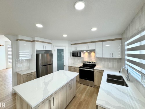 2908 44A Avenue Nw, Edmonton, AB - Indoor Photo Showing Kitchen With Double Sink With Upgraded Kitchen