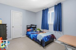 Light blue walls featuring a single window with white trim, set above a light-colored carpet - 