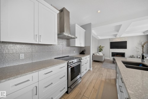 7640 179 Avenue Nw, Edmonton, AB - Indoor Photo Showing Kitchen With Stainless Steel Kitchen With Double Sink With Upgraded Kitchen