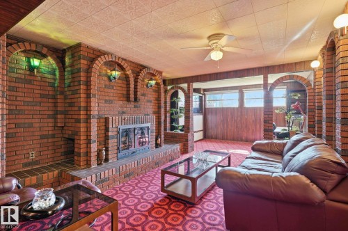 14511 83 Street Nw, Edmonton, AB -  Photo Showing Living Room With Fireplace