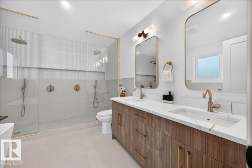 6 PIECE! Double vanity and double shower! - 11604 35 Avenue Nw, Edmonton, AB - Indoor Photo Showing Bathroom