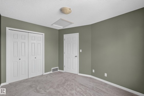 Room featuring neutral gray carpeting and olive green wall paint - 3139 Carpenter Landing Sw, Edmonton, AB - Indoor