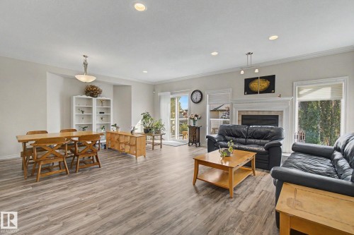 5111 Terwillegar Boulevard Nw, Edmonton, AB - Indoor Photo Showing Living Room With Fireplace