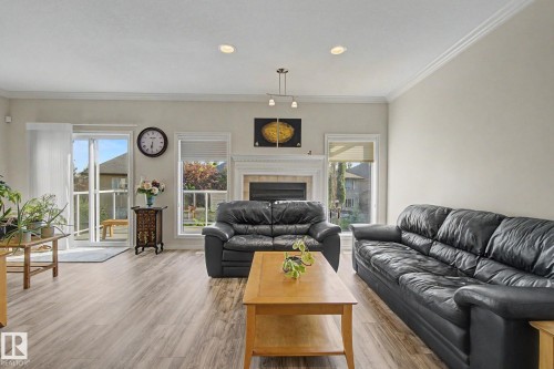 5111 Terwillegar Boulevard Nw, Edmonton, AB - Indoor Photo Showing Living Room With Fireplace