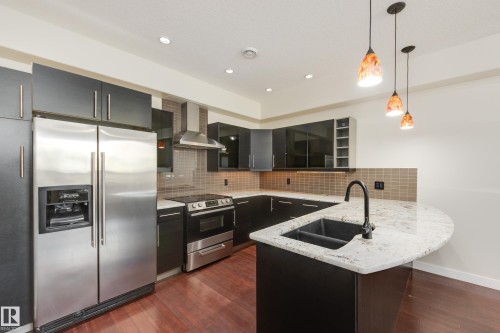 8308 108 Street Nw, Edmonton, AB - Indoor Photo Showing Kitchen With Stainless Steel Kitchen With Double Sink With Upgraded Kitchen