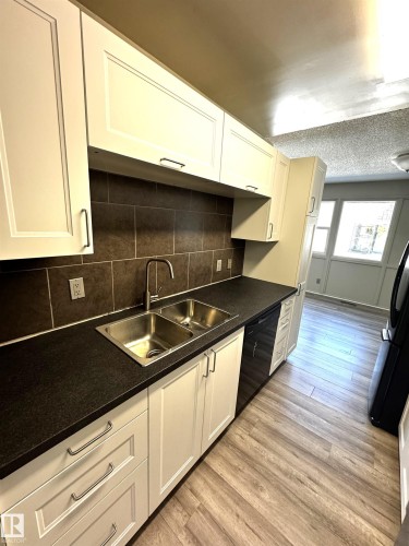 404 Village On The Green Nw, Edmonton, AB - Indoor Photo Showing Kitchen With Double Sink