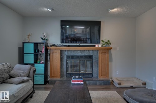 5507 179 Street, Edmonton, AB - Indoor Photo Showing Living Room With Fireplace