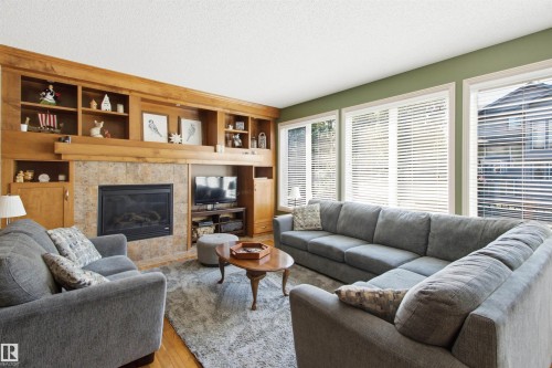 12429 17A Avenue Sw, Edmonton, AB - Indoor Photo Showing Living Room With Fireplace