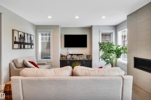 6 Elise Place, St. Albert, AB - Indoor Photo Showing Living Room With Fireplace
