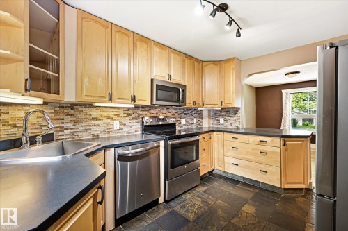 11322 56 Street Nw, Edmonton, AB - Indoor Photo Showing Kitchen With Upgraded Kitchen