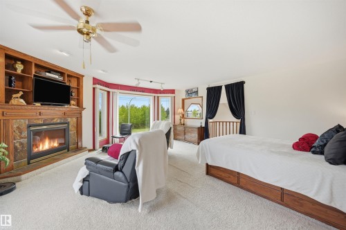 777 Butterworth Drive Nw, Edmonton, AB - Indoor Photo Showing Bedroom With Fireplace