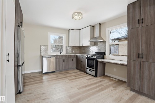 12235 St Albert Trail Nw, Edmonton, AB - Indoor Photo Showing Kitchen With Stainless Steel Kitchen