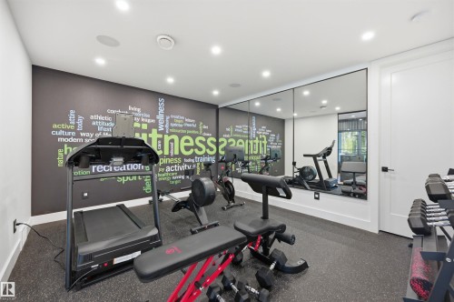 4081 Whispering River Drive Sw, Edmonton, AB - Indoor Photo Showing Gym Room