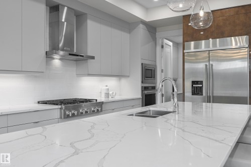 5121 Woolsey Link Nw, Edmonton, AB - Indoor Photo Showing Kitchen With Double Sink With Upgraded Kitchen