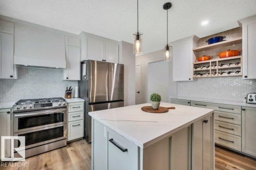 166 Larose Drive, St. Albert, AB - Indoor Photo Showing Kitchen With Upgraded Kitchen