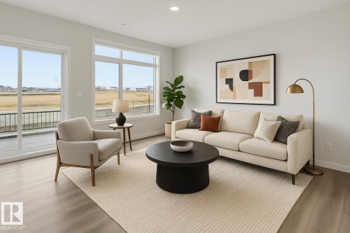 virtually staged - #38 1010 Rabbit Hill Rd Sw, Edmonton, AB - Indoor Photo Showing Living Room