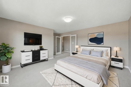 (virtually staged furniture) - 3528 Claxton Crescent Sw, Edmonton, AB - Indoor Photo Showing Bedroom