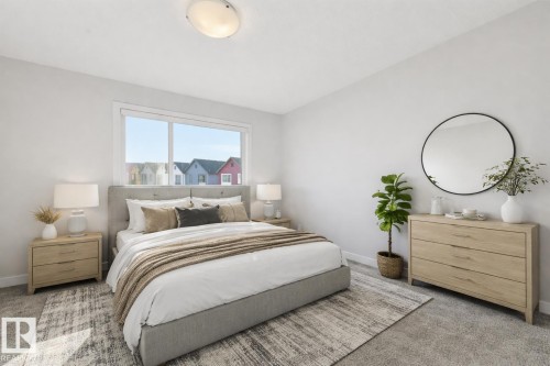 virtually staged - #85 1010 Rabbit Hill Rd Sw, Edmonton, AB - Indoor Photo Showing Bedroom