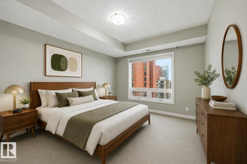 Virtually staged - #805 10055 118 St Nw, Edmonton, AB - Indoor Photo Showing Bedroom