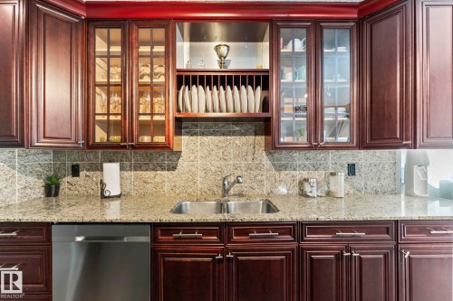 #405 10745 83 Av Nw, Edmonton, AB - Indoor Photo Showing Kitchen With Double Sink With Upgraded Kitchen