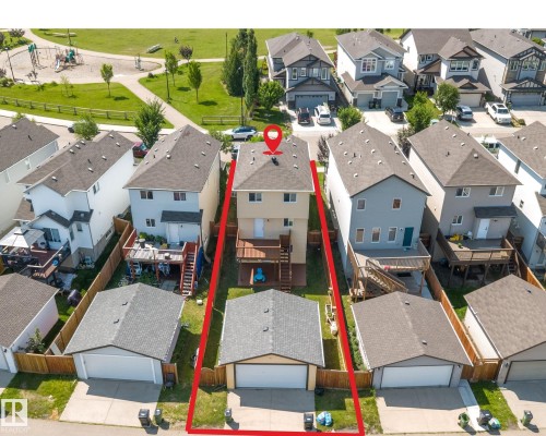 Aerial perspective showcasing the property's perimeter - 2803 12 Street Nw, Edmonton, AB - Outdoor