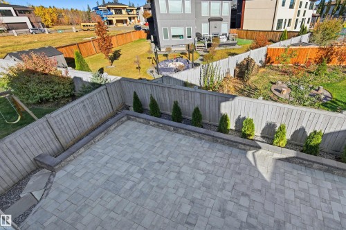 Fenced backyard with a patio area - 3167 Cameron Heights Way Nw, Edmonton, AB - Outdoor