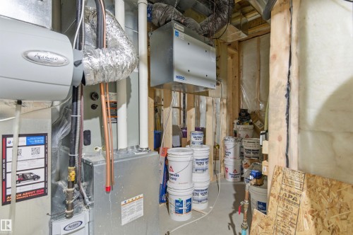 Utility room featuring heating unit - 3167 Cameron Heights Way Nw, Edmonton, AB - Indoor Photo Showing Basement