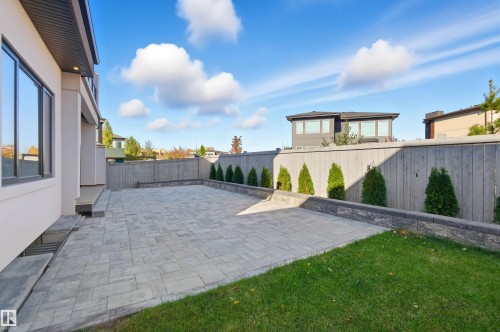 Fenced backyard featuring a patio area - 3167 Cameron Heights Way Nw, Edmonton, AB - Outdoor