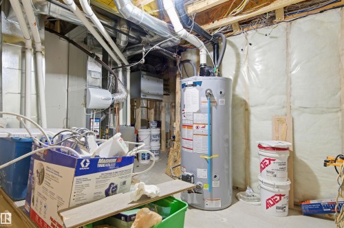Utilities featuring gas water heater - 3167 Cameron Heights Way Nw, Edmonton, AB - Indoor Photo Showing Basement