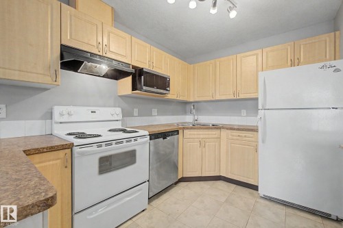 #105 240 Spruce Ridge Rd, Spruce Grove, AB - Indoor Photo Showing Kitchen With Double Sink