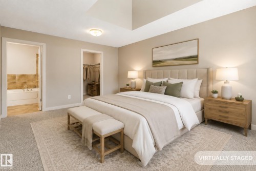 Photo has been virtually staged - #16 7293 South Terwillegar Dr Nw, Edmonton, AB - Indoor Photo Showing Bedroom