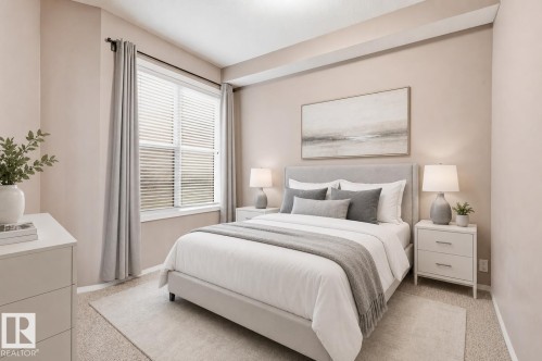 (virtually staged) - #369 4823 104A St Nw, Edmonton, AB - Indoor Photo Showing Bedroom