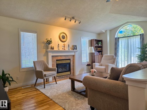 22 Dunfield Crescent, St. Albert, AB - Indoor Photo Showing Living Room With Fireplace