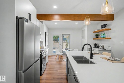 102 Goodridge Drive, St. Albert, AB - Indoor Photo Showing Kitchen With Stainless Steel Kitchen With Double Sink With Upgraded Kitchen