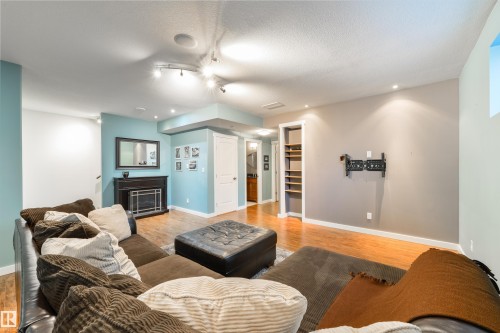 1607 Kerr Road Nw, Edmonton, AB - Indoor Photo Showing Living Room With Fireplace