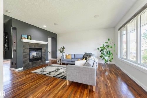 1607 Kerr Road Nw, Edmonton, AB - Indoor Photo Showing Living Room With Fireplace