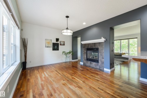 1607 Kerr Road Nw, Edmonton, AB - Indoor Photo Showing Living Room With Fireplace