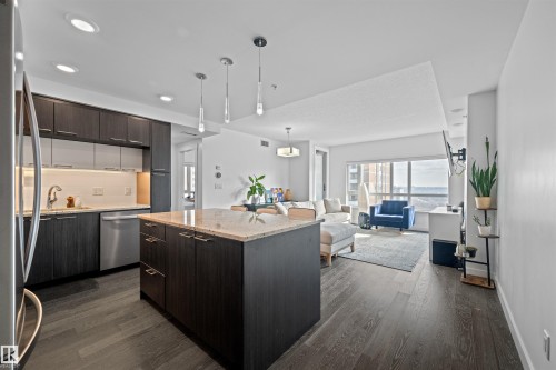 #1104 9720 106 St Nw, Edmonton, AB - Indoor Photo Showing Kitchen With Upgraded Kitchen