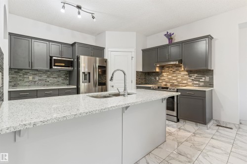 1075 Mckinney Green Nw, Edmonton, AB - Indoor Photo Showing Kitchen With Double Sink With Upgraded Kitchen