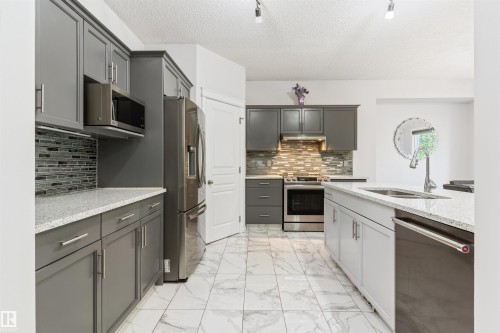 1075 Mckinney Green Nw, Edmonton, AB - Indoor Photo Showing Kitchen With Double Sink With Upgraded Kitchen