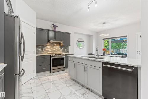 1075 Mckinney Green Nw, Edmonton, AB - Indoor Photo Showing Kitchen With Double Sink With Upgraded Kitchen